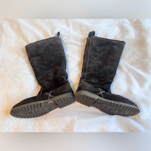 American Eagle Women’s 7 Winter Boots Leather Sherpa Brown